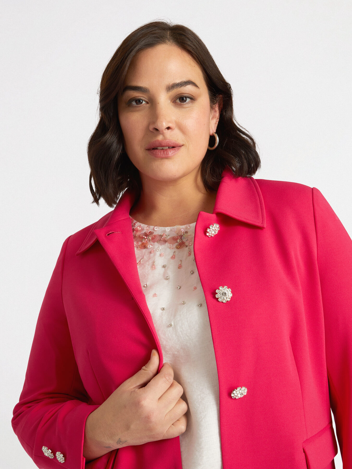 Jacket with jewel collar and buttons image number 4