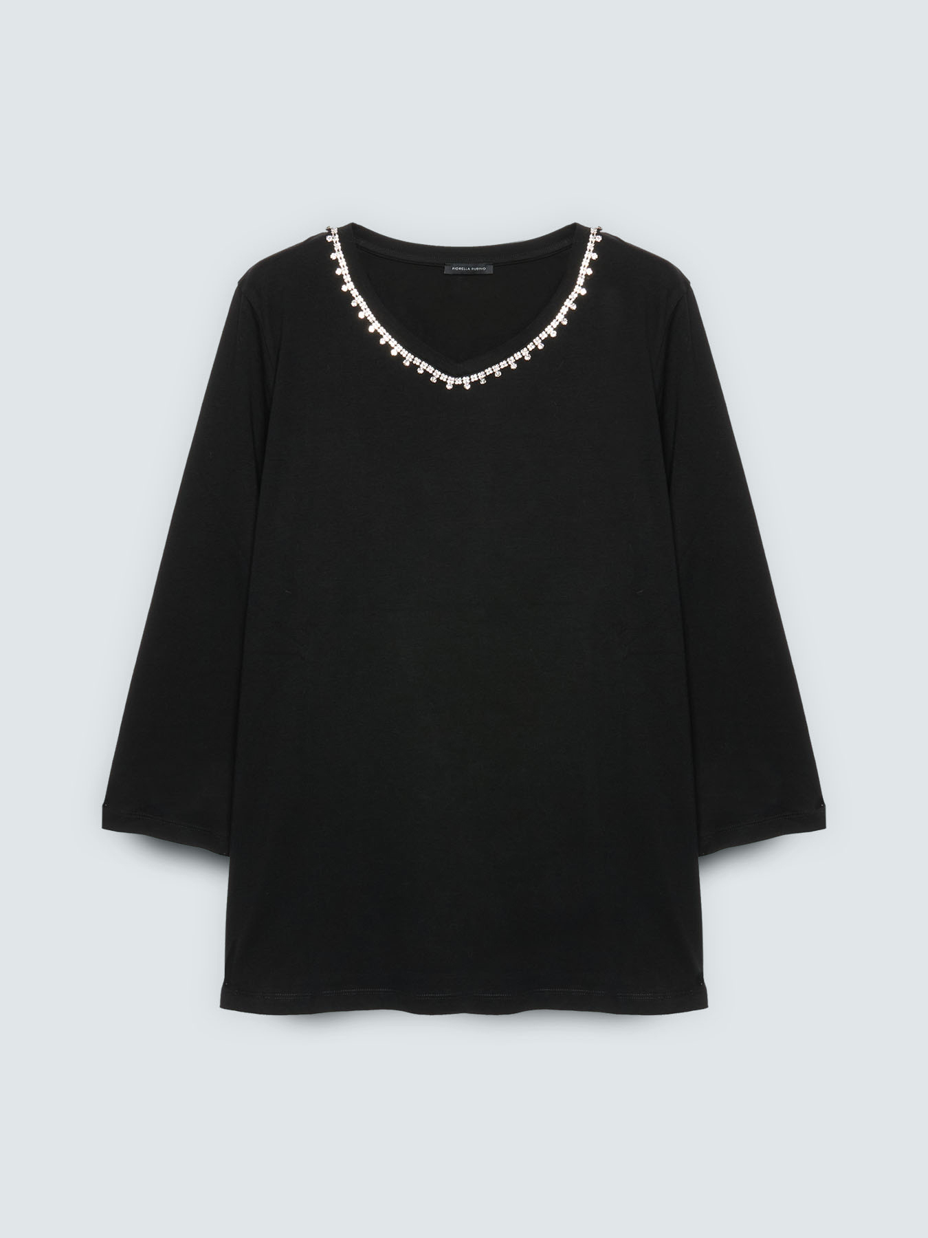 T-shirt en jersey de coton avec cristal image number 4