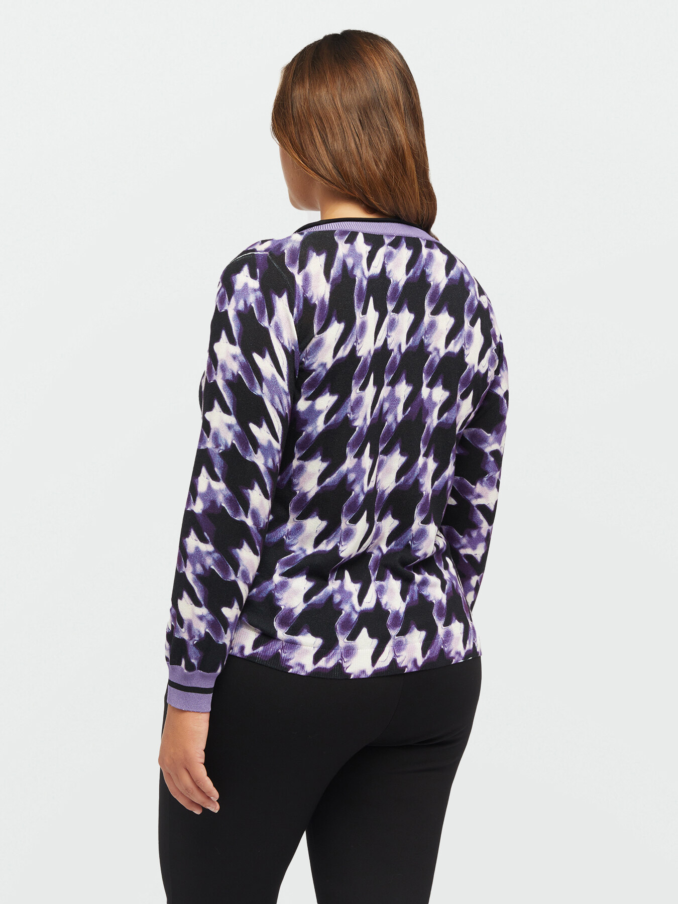 Sweater with houndstooth print image number 2