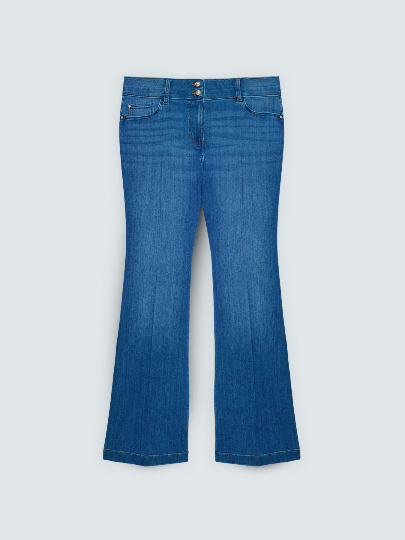 Jeans Flare lavaggio blue effetto stonewashed image number 4