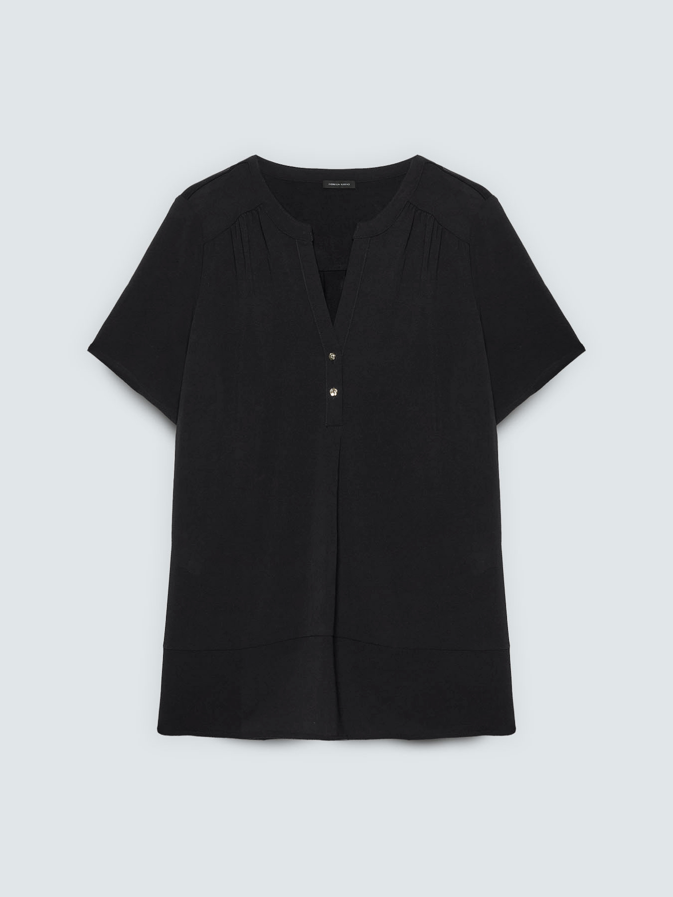 Lyocell blend T-shirt with buttons image number 4