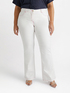 Pantalon flare en coton avec surpiq&ucirc;res fuchsia image number 2