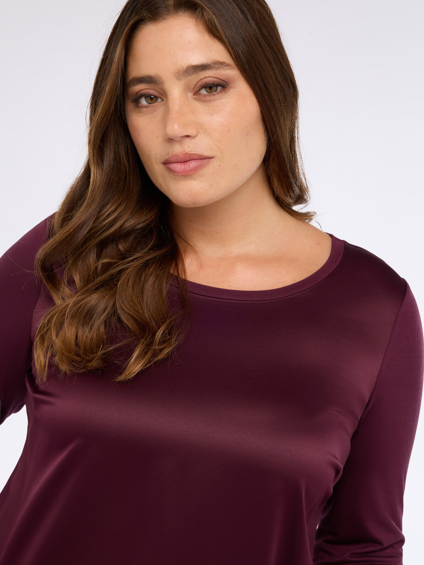 Two-material long-sleeved T-shirt image number 3