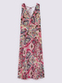 Long printed pleated dress image number 5