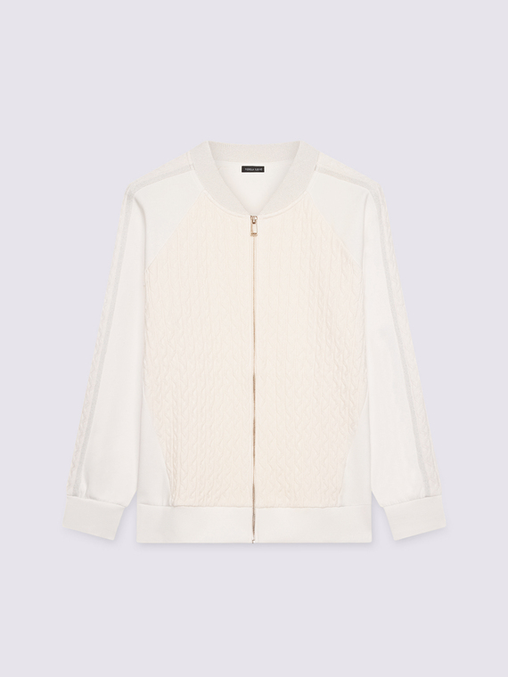 Zip-up hoodie in double fabric