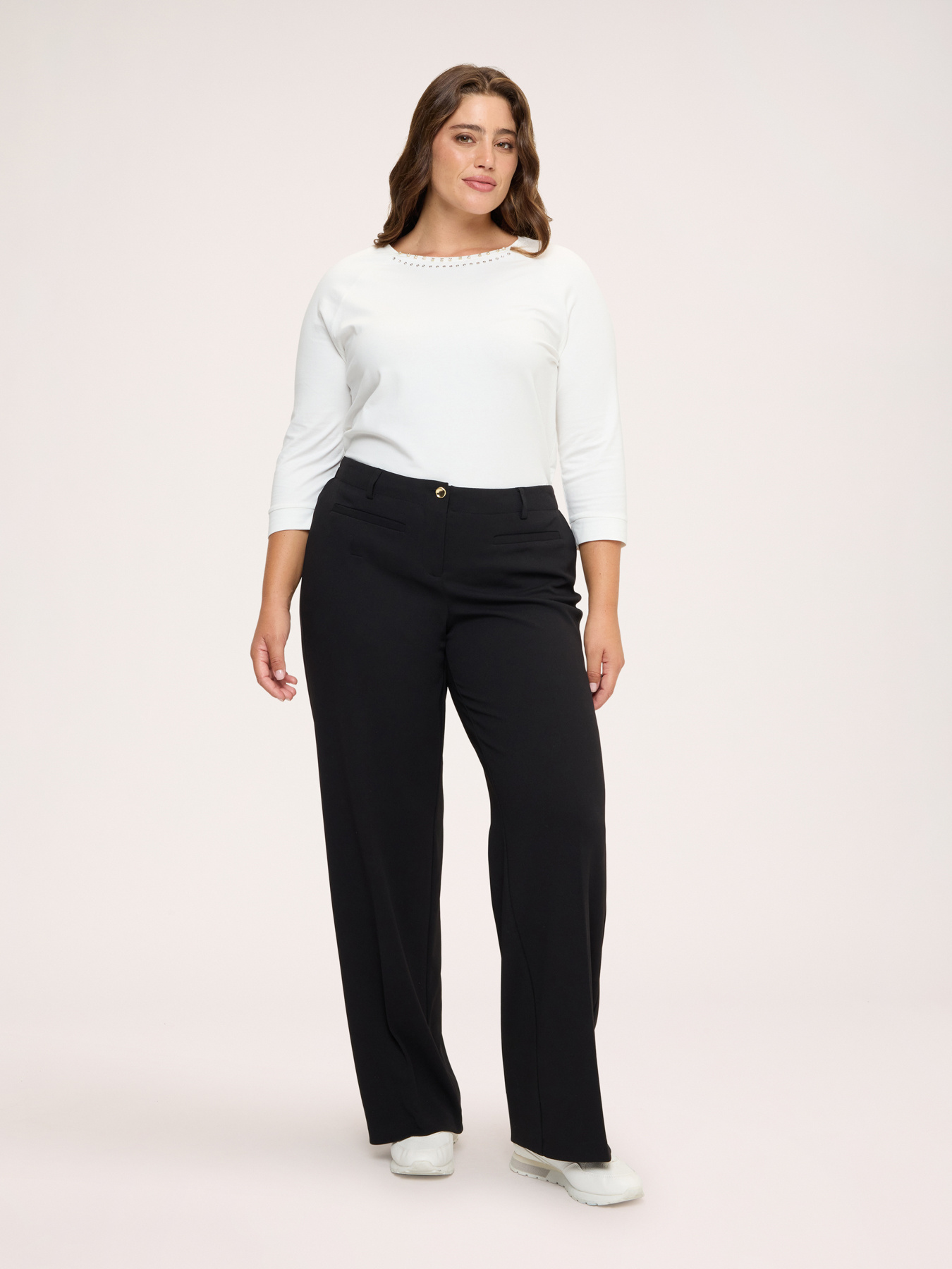 Wide Leg Pants in stretch fabric image number 6
