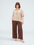 Pantalon Wide Leg en m&eacute;lange viscose image number 2