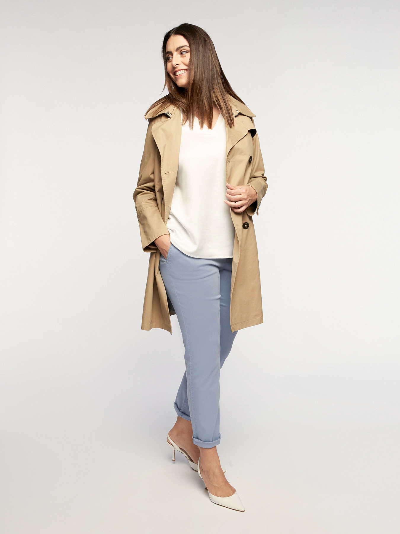 T-shirt basic in due tessuti image number 2