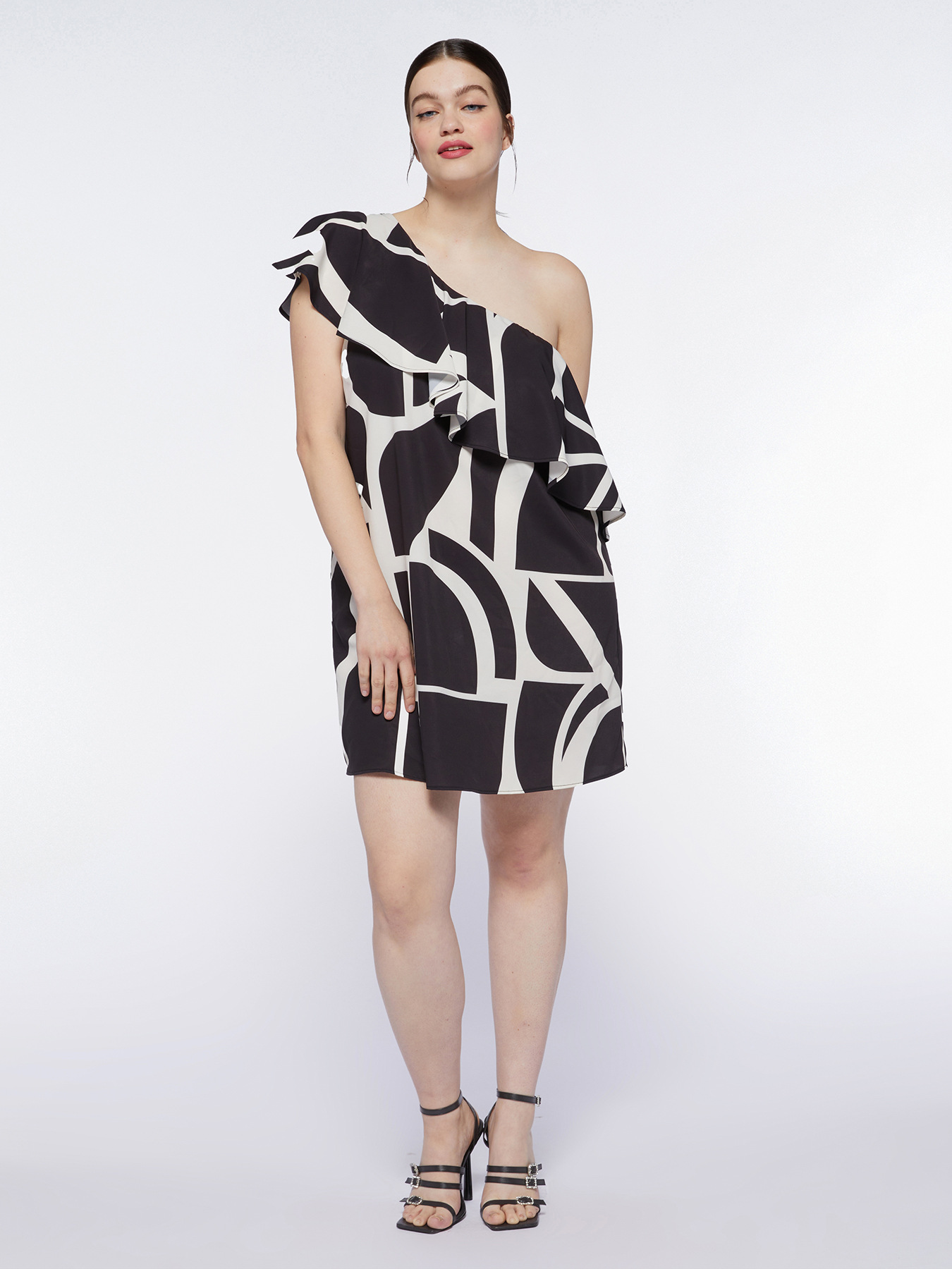 Vestito corto monospalla image number 0