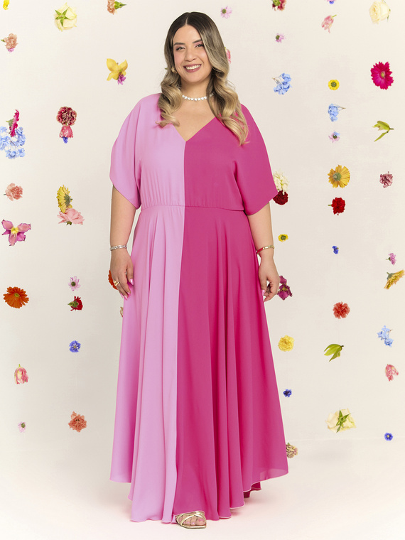 Color block long dress