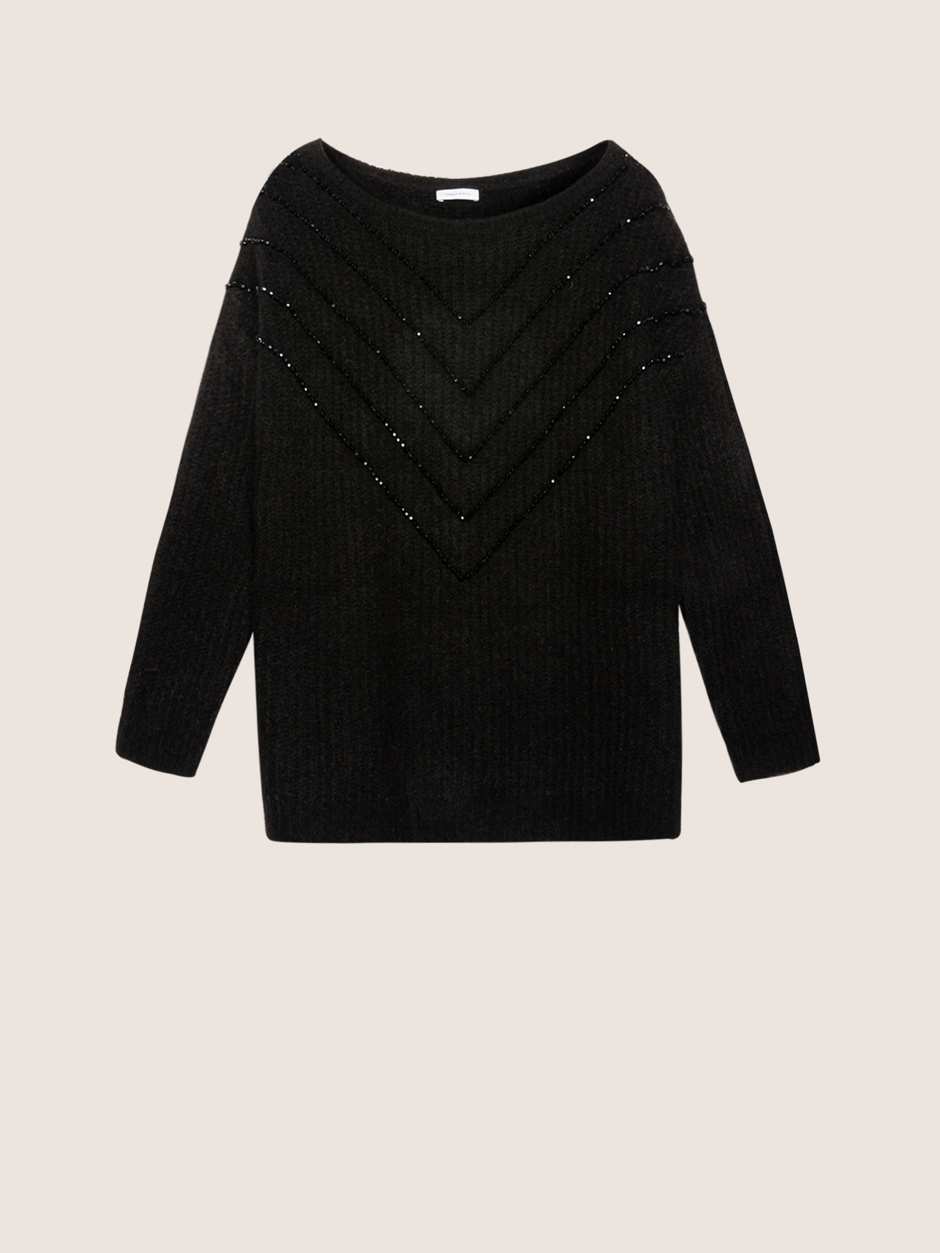 Maglia con ricamo in perle image number 3