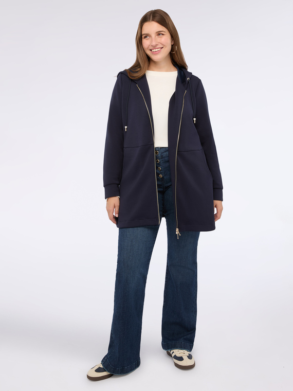 Hooded zip-up sweatshirt