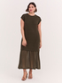 Long knit dress with flounce image number 3