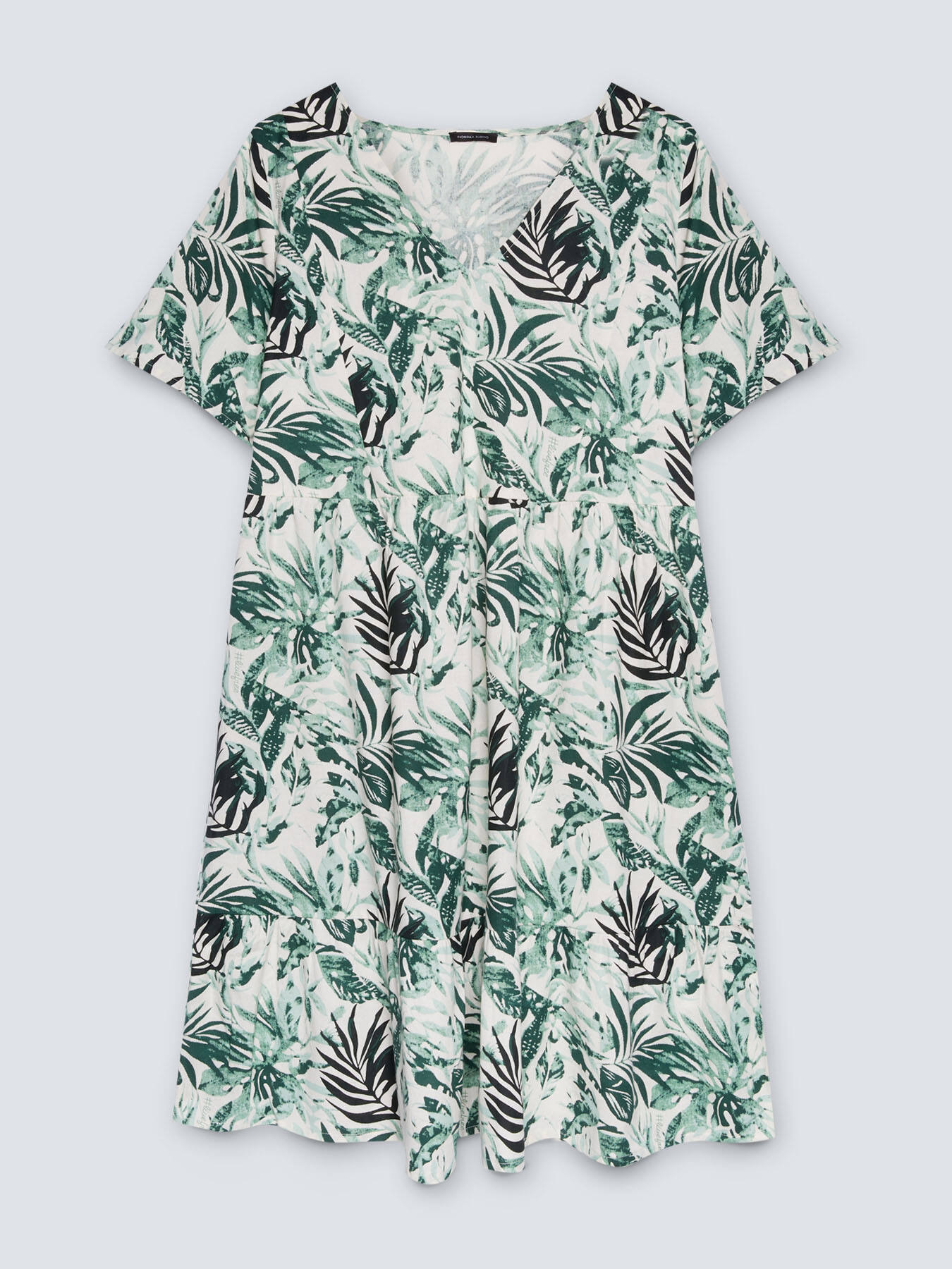 Robe en lin et coton avec imprim&eacute; jungle image number 4