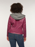 Faux leather jacket with fleece hood image number 1
