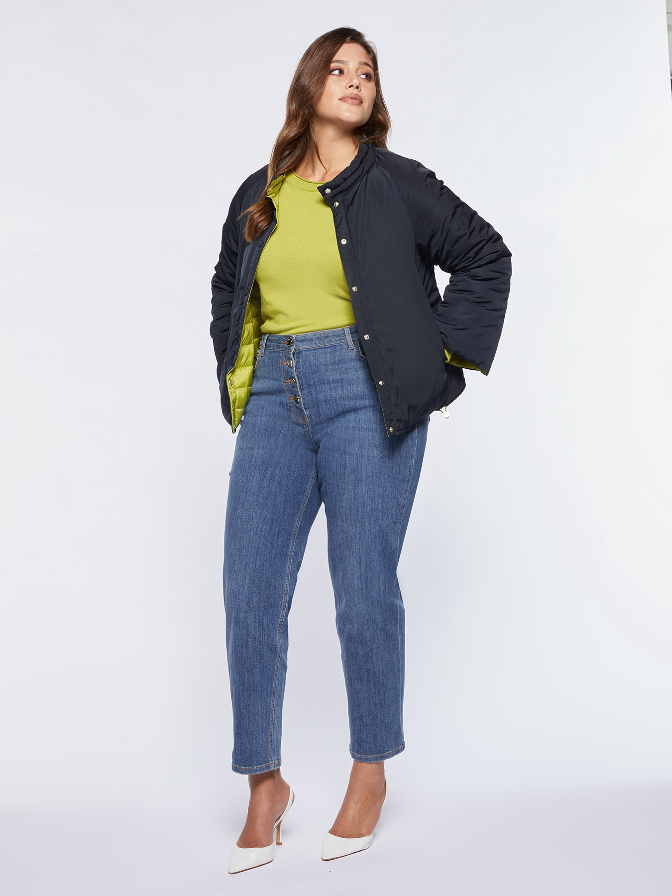 Beidseitig tragbare zweifarbige Daunenjacke image number 2