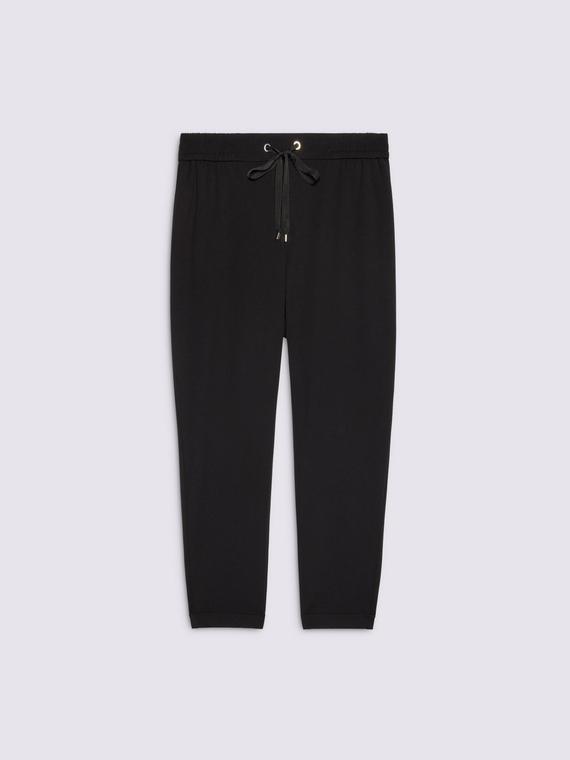 Stretch fabric joggers with drawstring