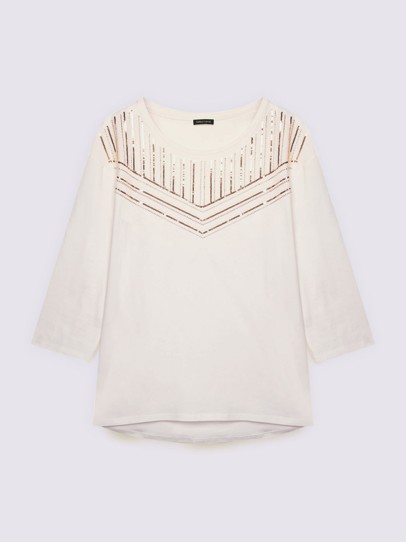 T-shirt in cotone con paillettes image number 4