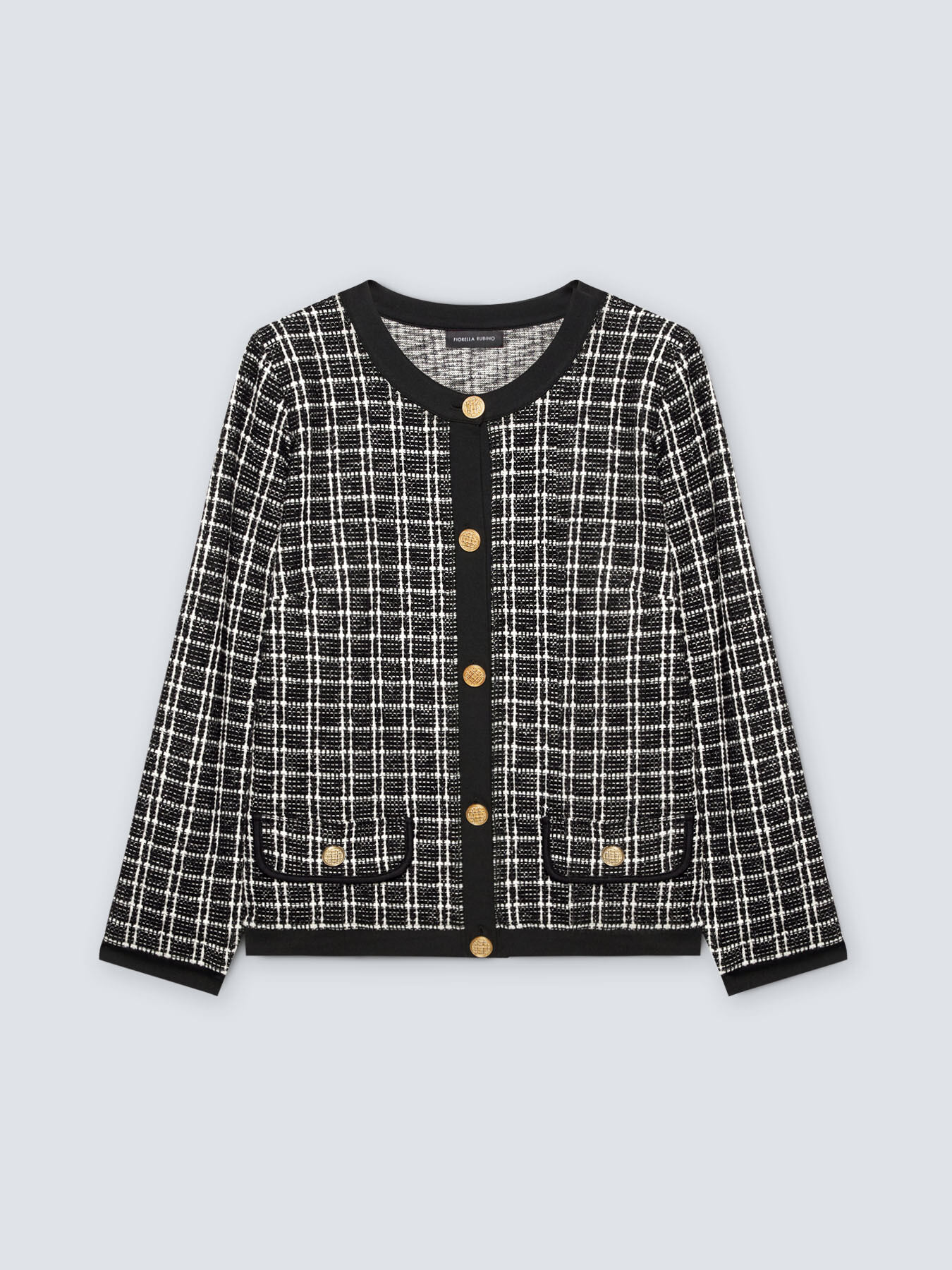 Patterned fabric jacket with buttons image number 3