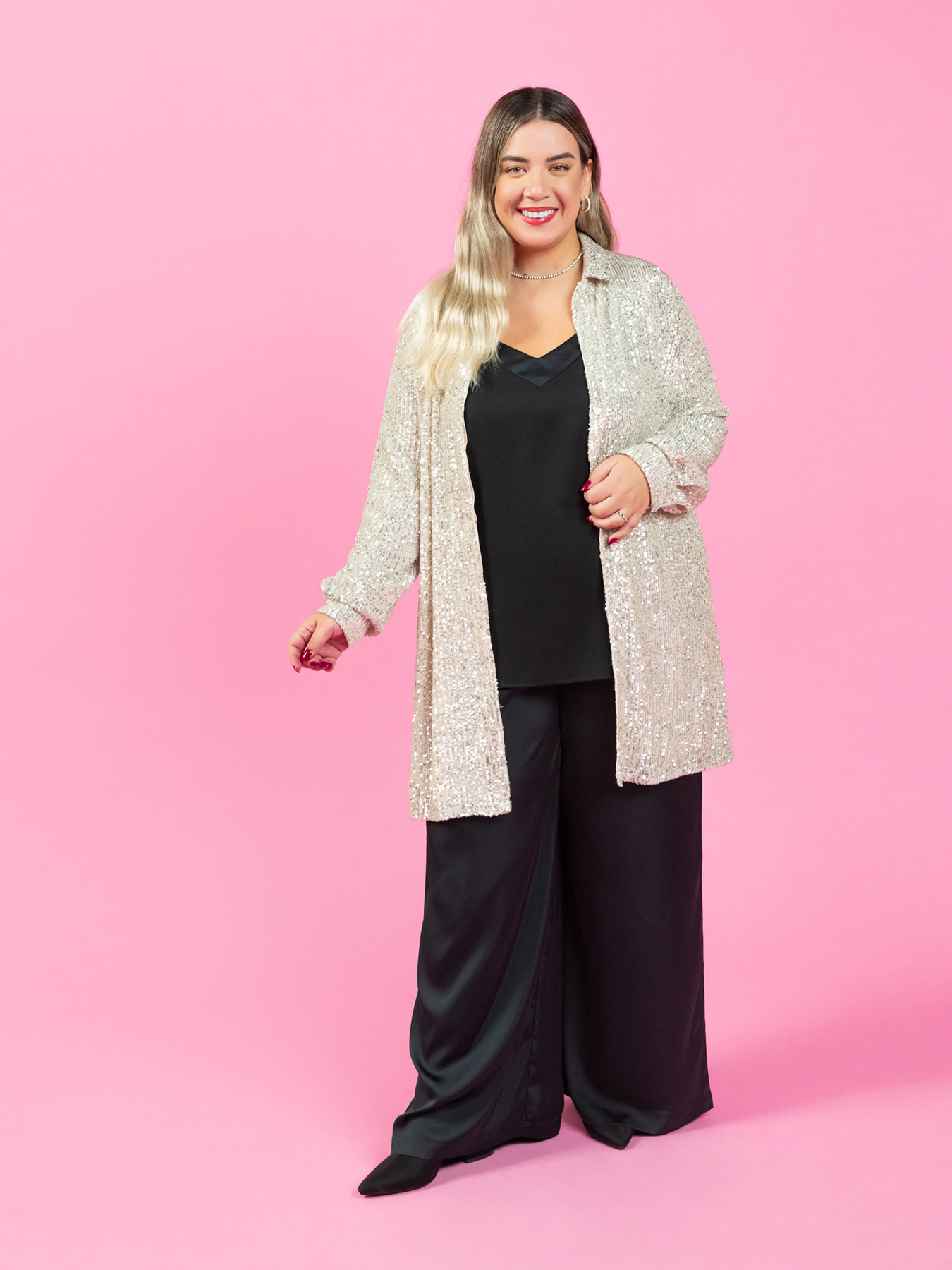 Robe de paillettes compl&egrave;tes de Chemisier image number 2