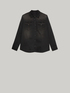 Black washed denim shirt image number 3