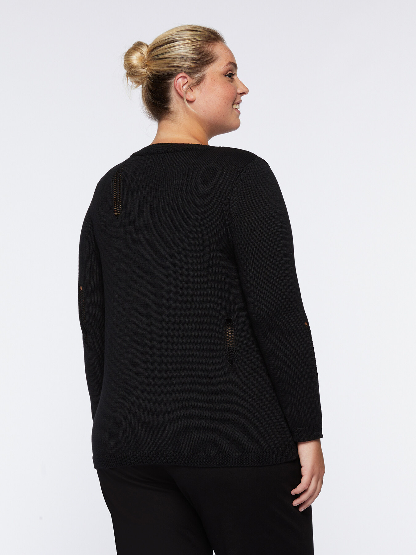 Sweater with openwork edges image number 1