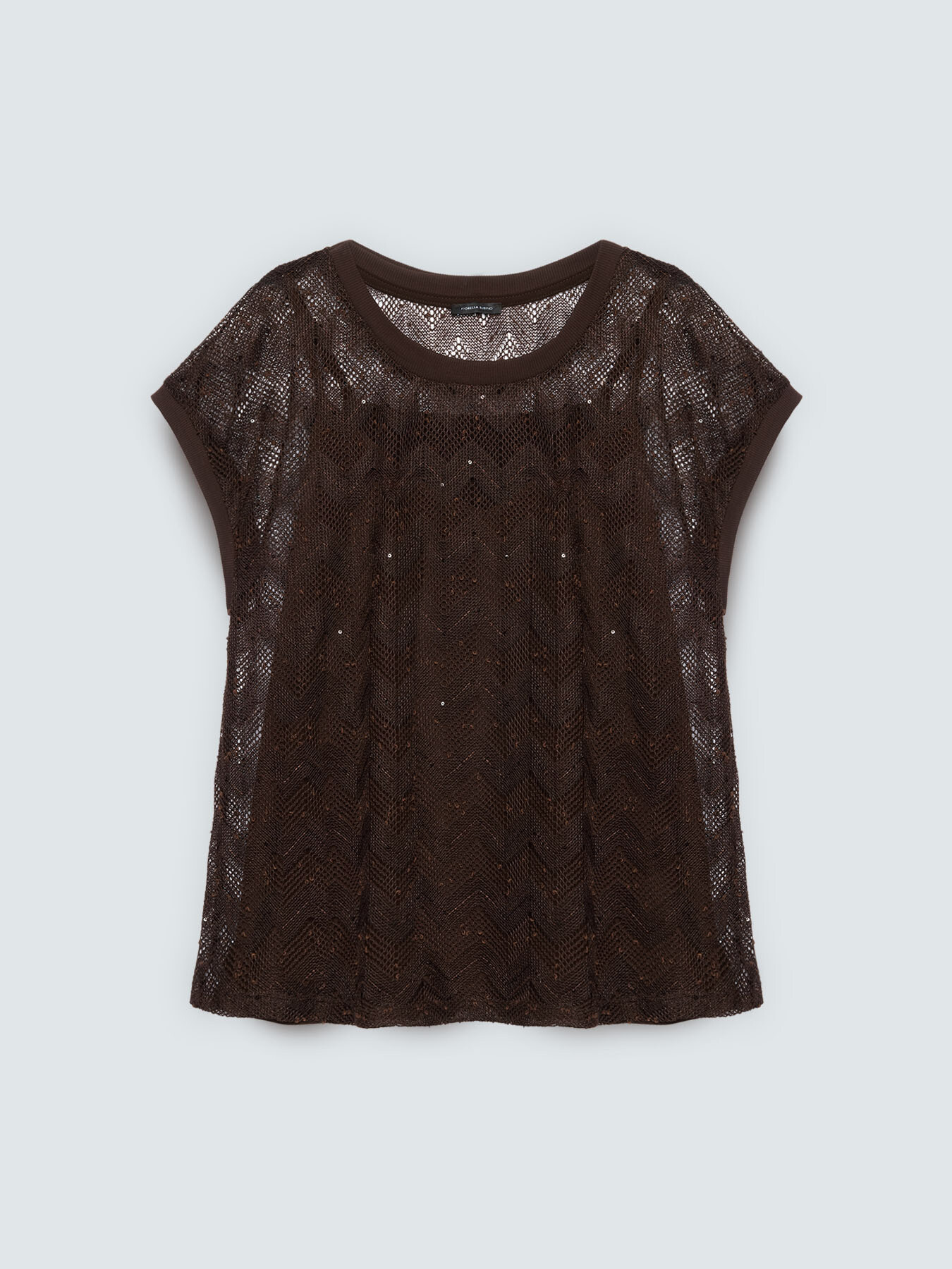 T-shirt en tricot ajour&eacute; avec paillettes image number 4