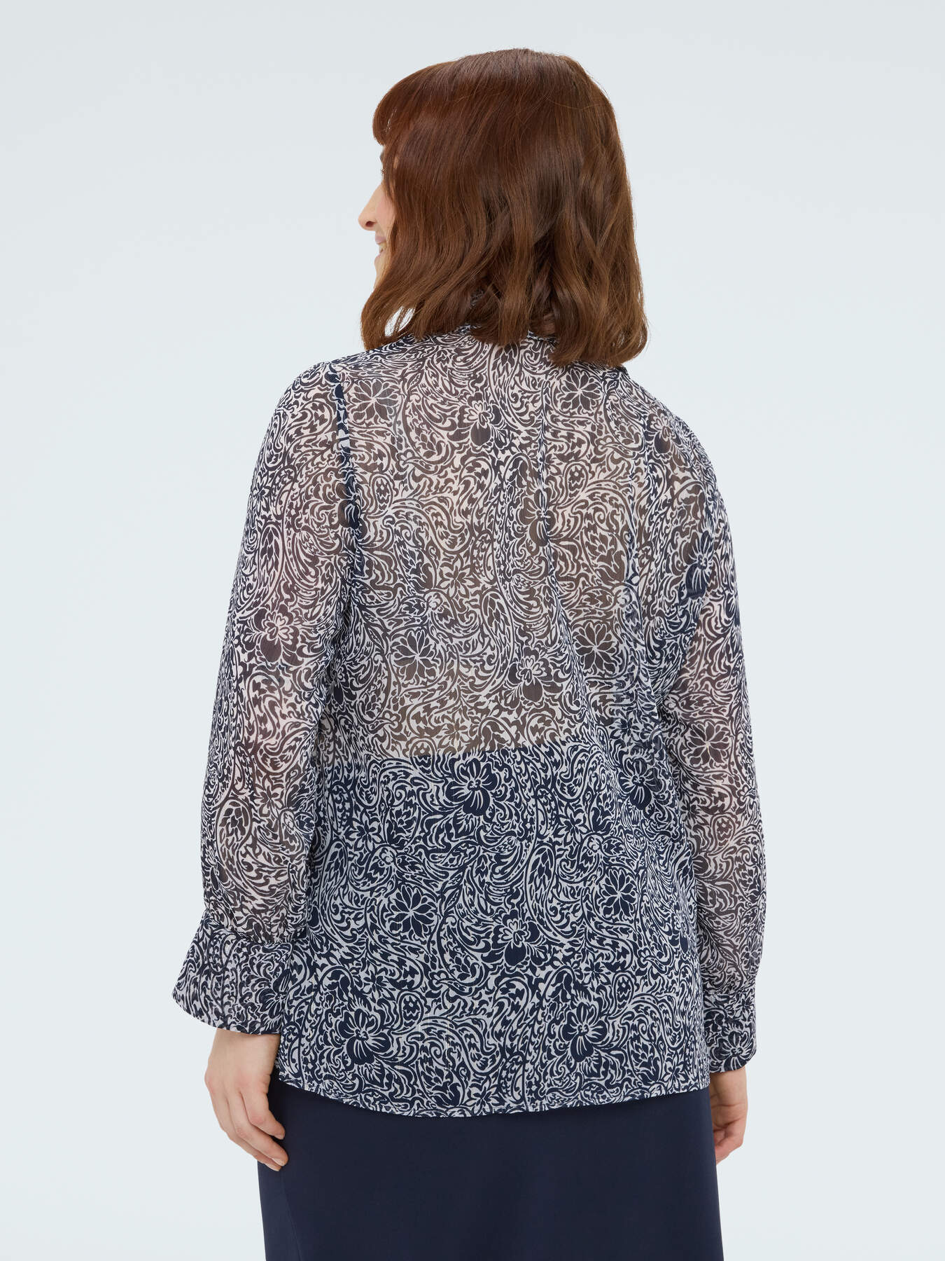 Crepe shirt with floral print image number 1