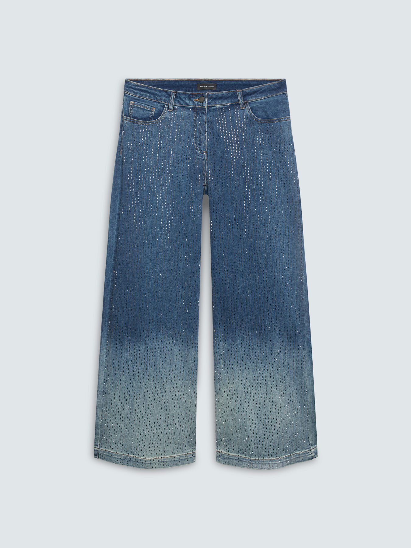 Wide Leg Jeans with Rhinestone Embellishment image number 4