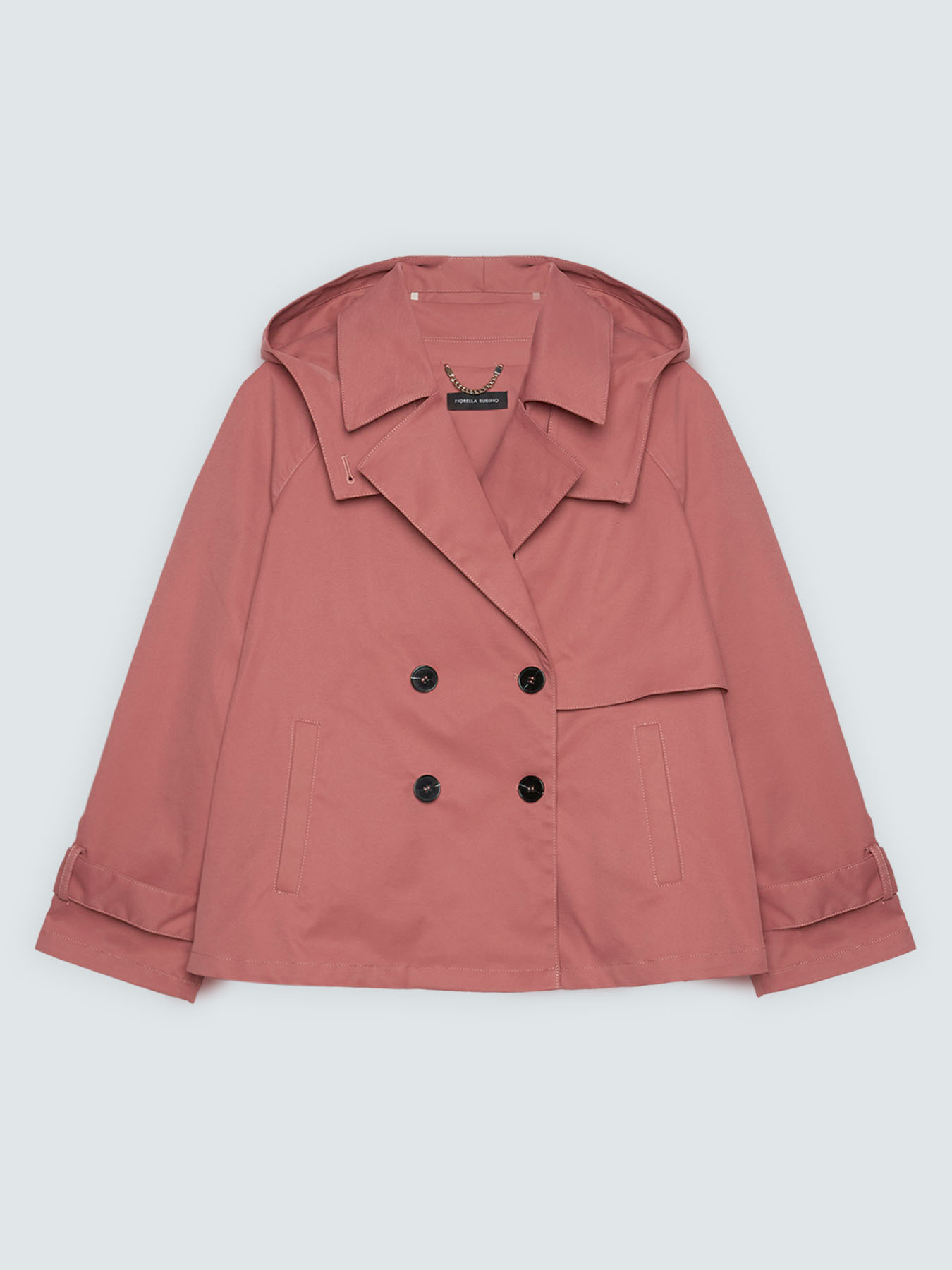 Short double-breasted trench coat image number 4