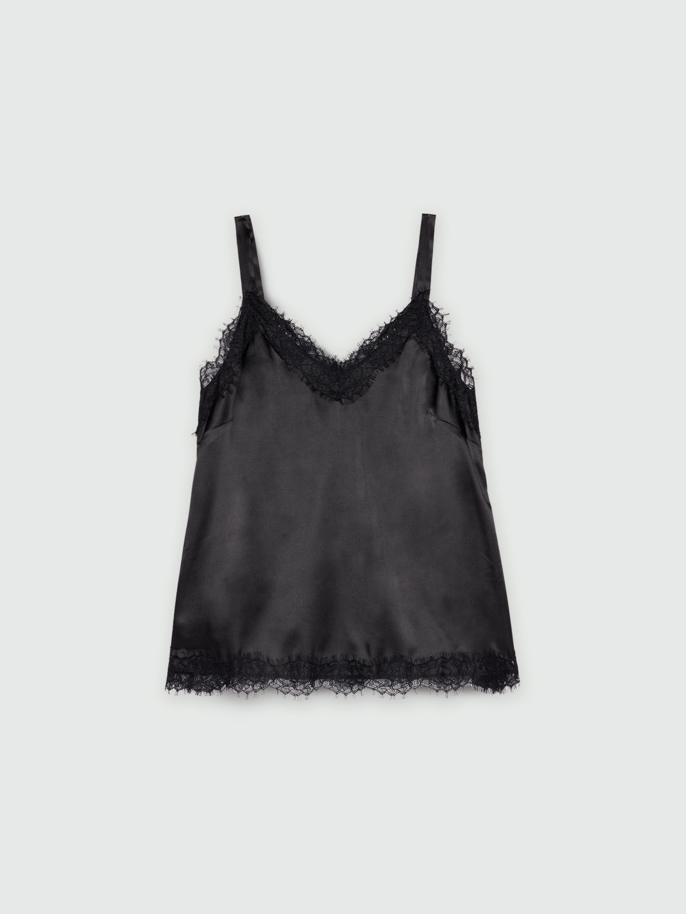 Satin top with lace image number 4