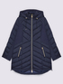 Long quilted down jacket with hood image number 4