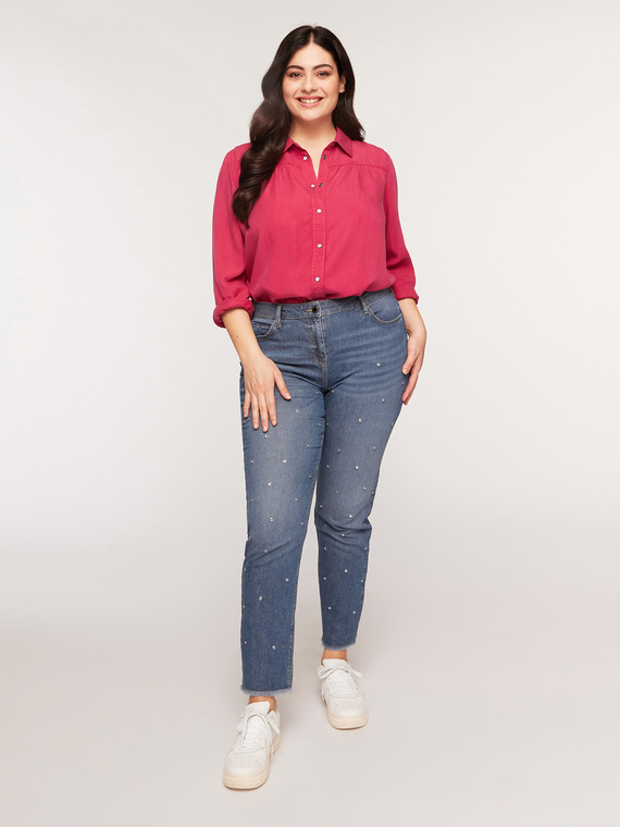 Fiorella Rubino Jeans girlfit Zaffiro con cristalli Donna
