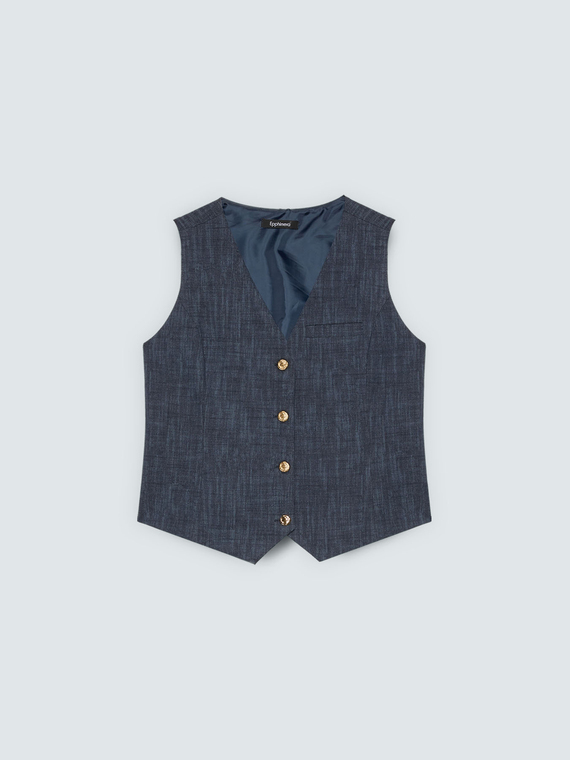 Gilet in Punto Milano con bottoni
