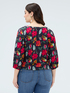 Blouse imprim&eacute; fleuri en viscose avec n&oelig;ud image number 1