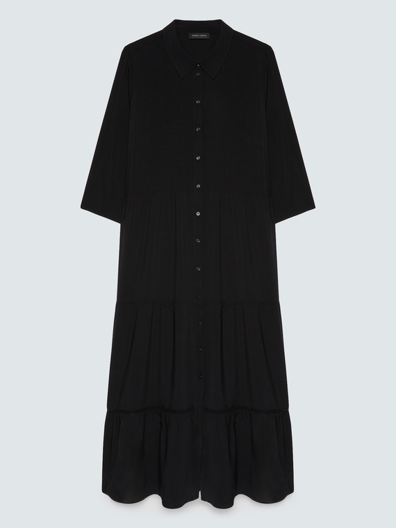Long viscose shirt dress