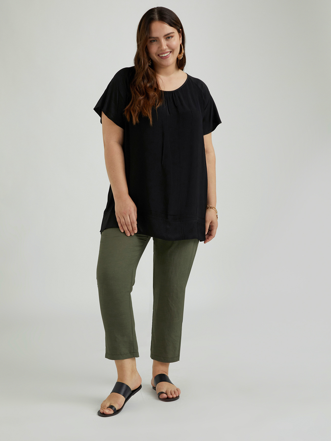 T&uacute;nica larga de color liso image number 2