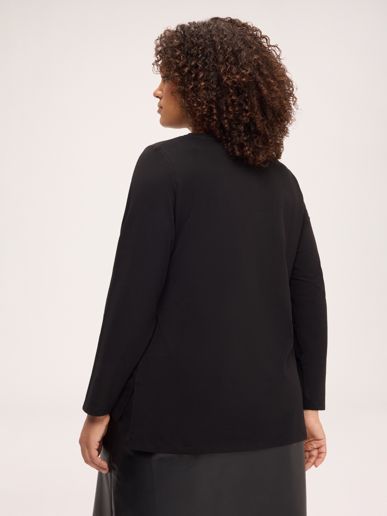 Cotton T-shirt with lace detail image number 1