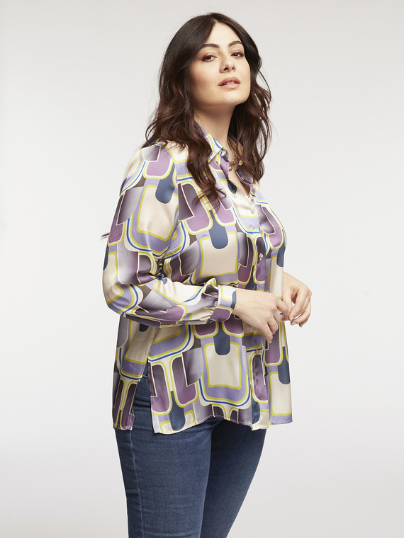 Fiorella Rubino Camicia in raso stampato Donna