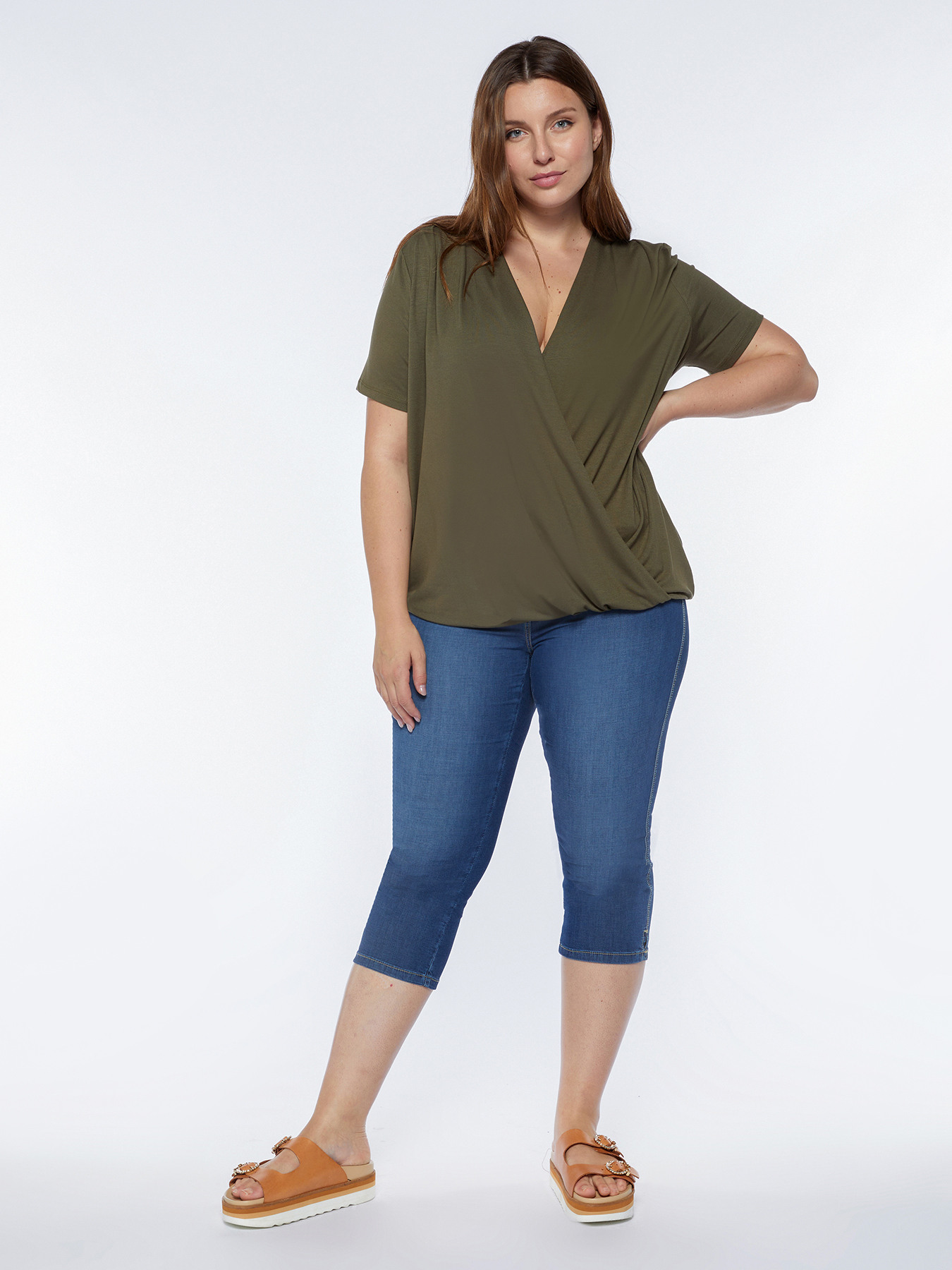 T-shirt with front cross over image number 2