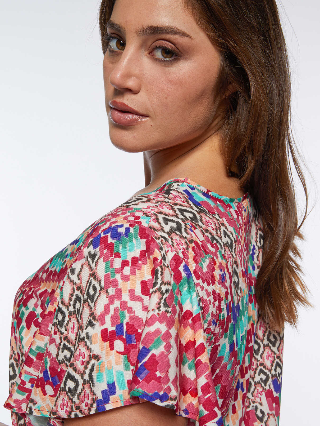 Langes Kleid mit Ikat-Druck image number 3