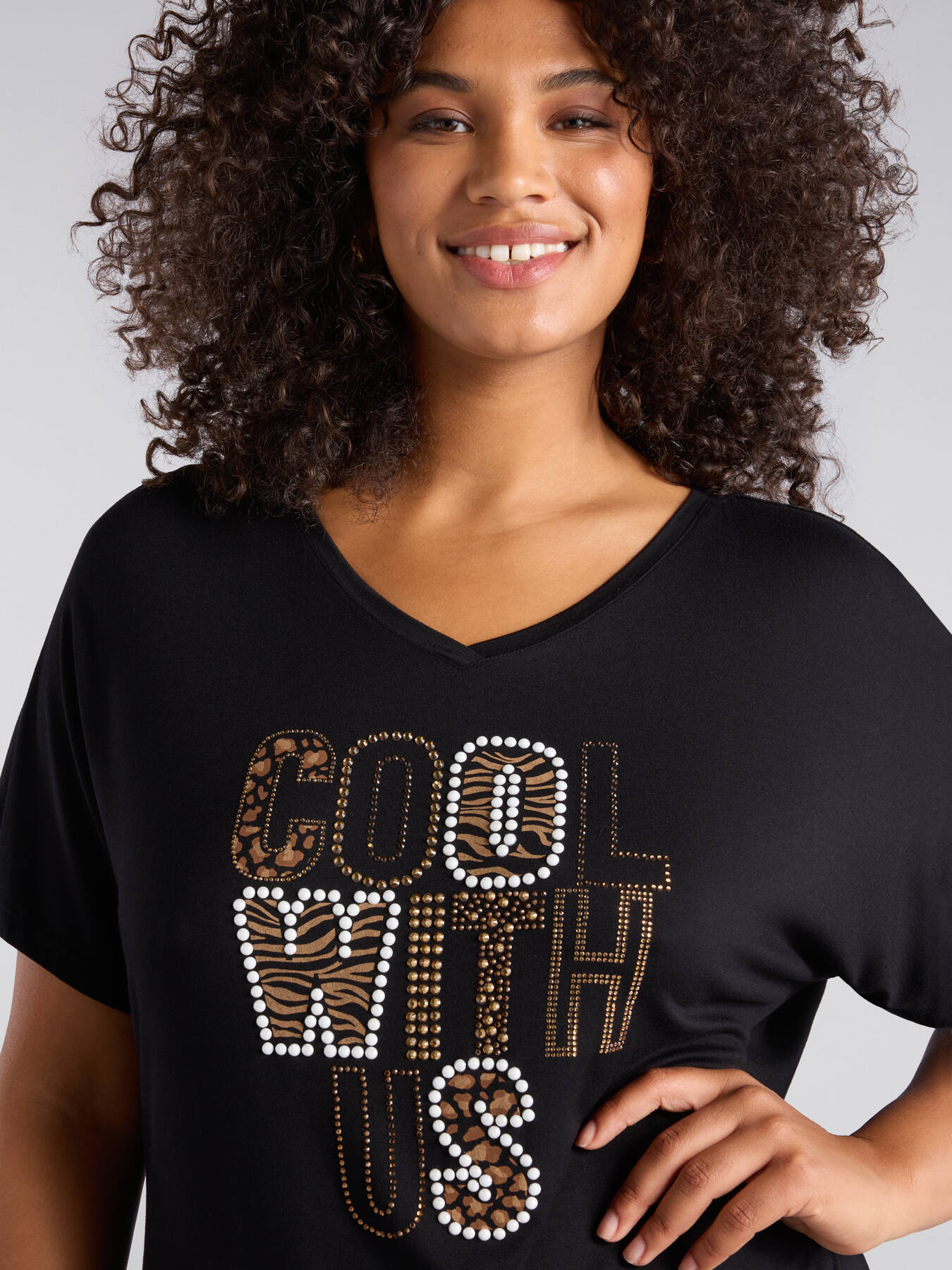 Camiseta maxi con texto image number 3