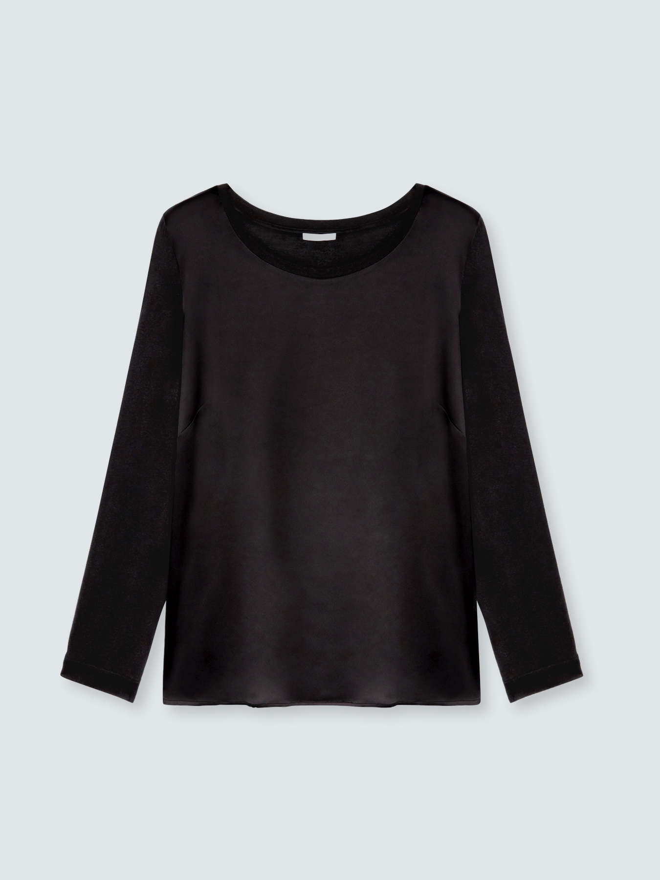 T-shirt in raso e jersey a manica lunga image number 0