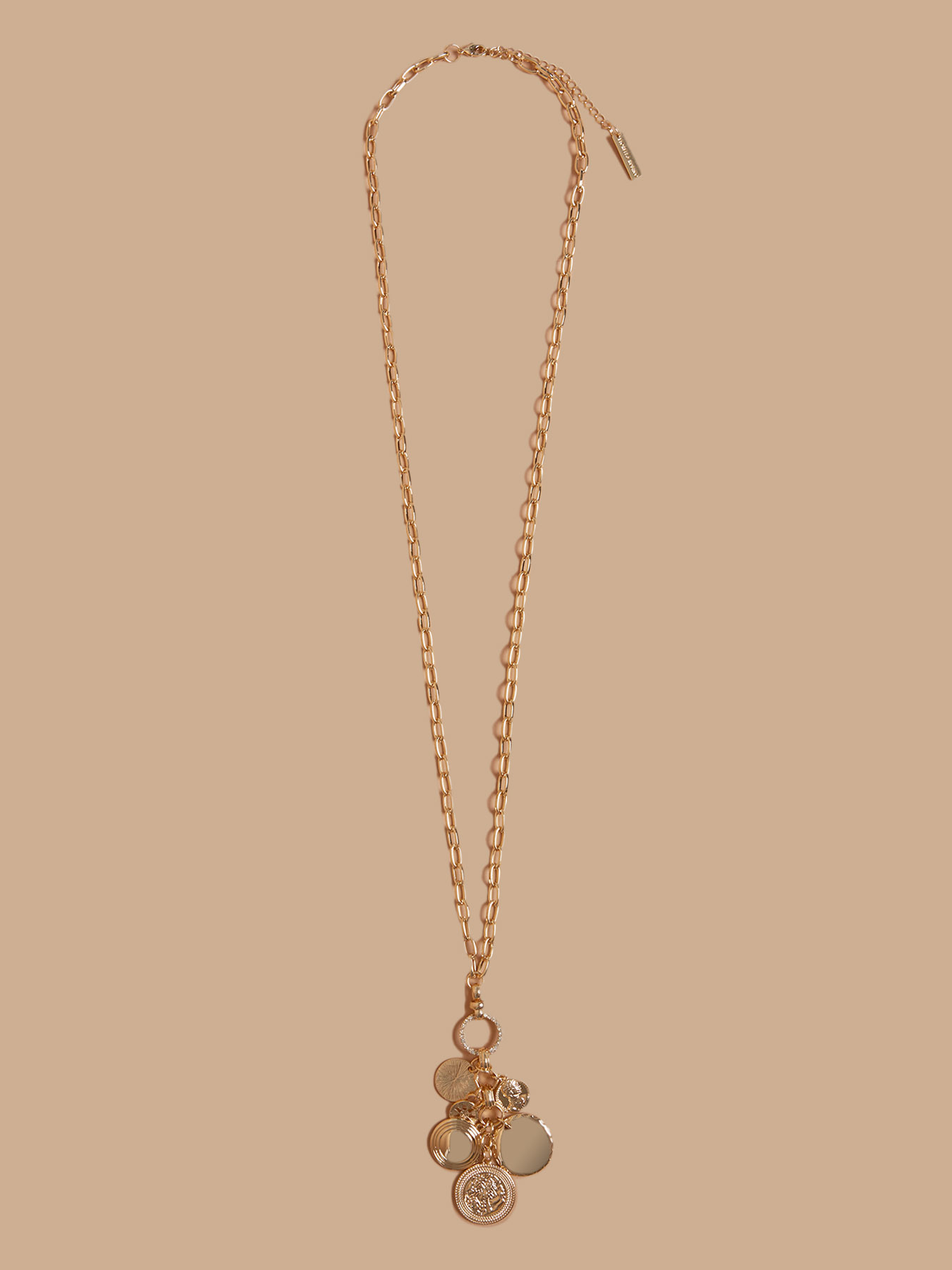 Collana lunga con ciondoli e moneta image number 0