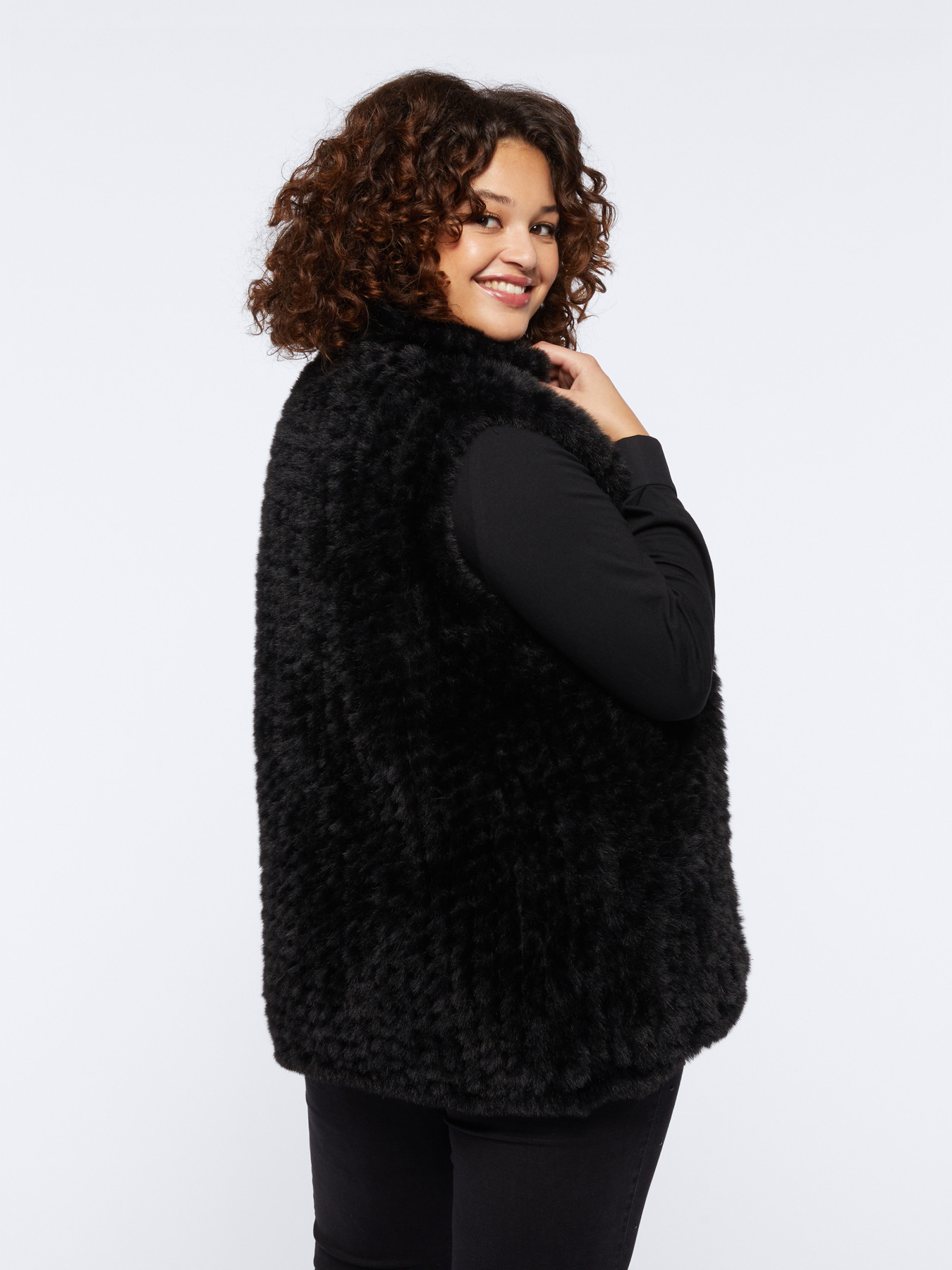 Gilet in tricot e tessuto morbido image number 1