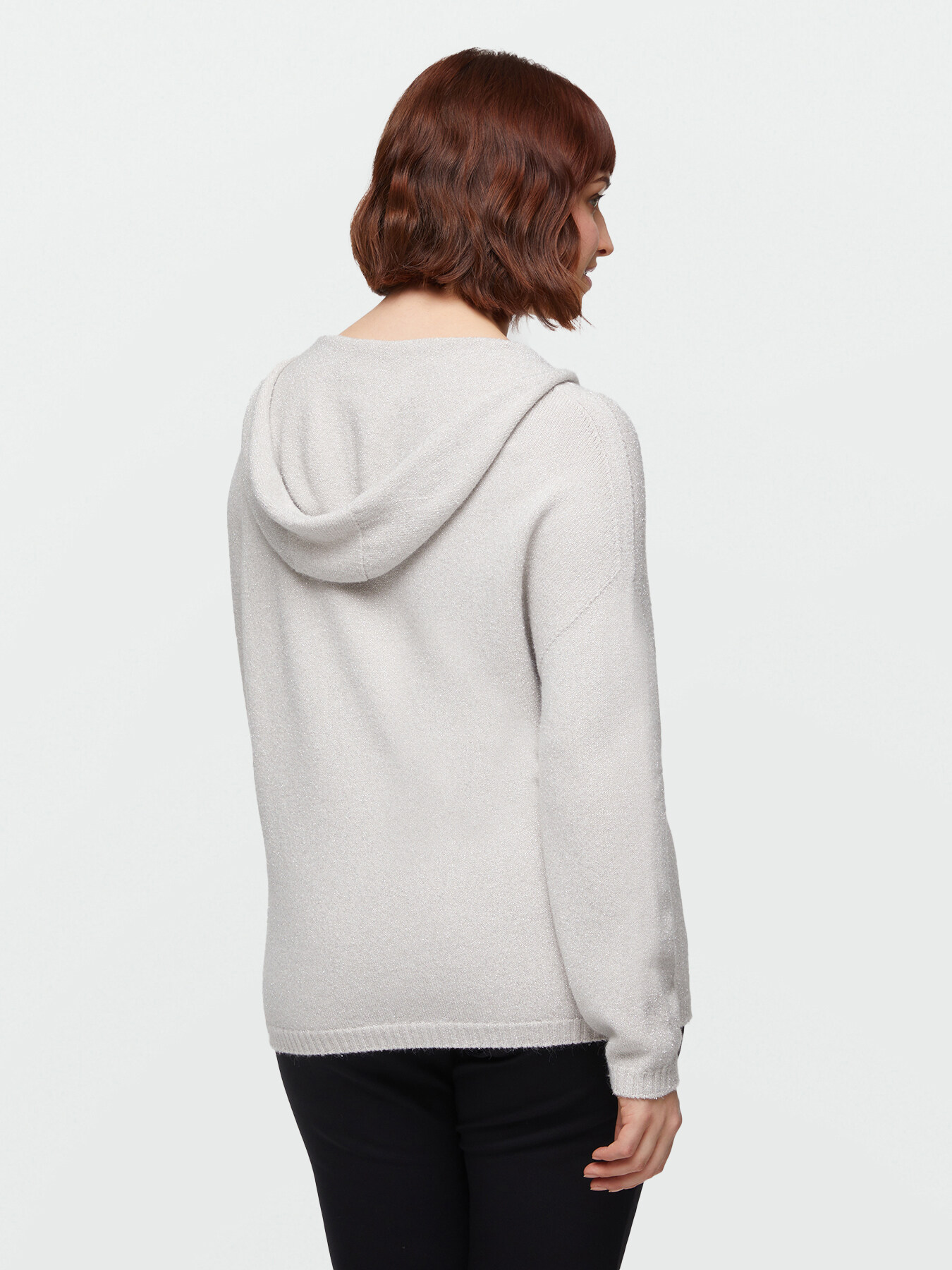Lurex sweater with hood image number 1