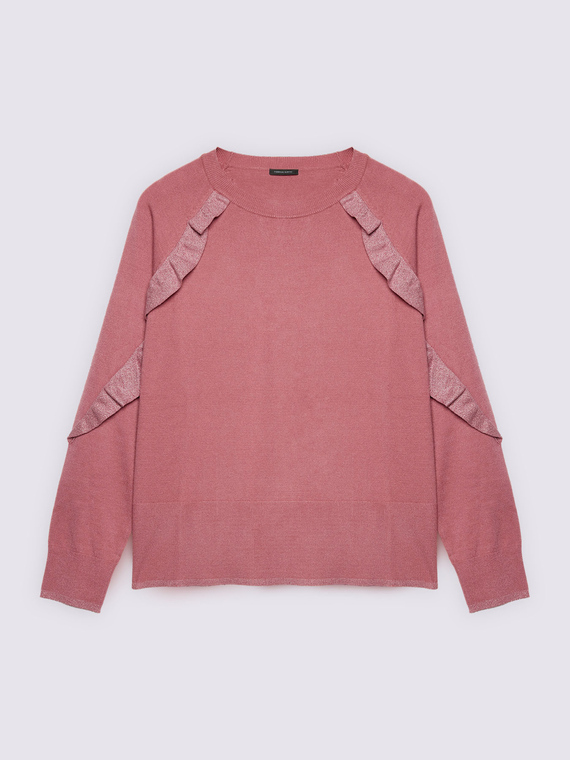 Maglia girocollo con rouches - vista alternativa | Fiorella Rubino