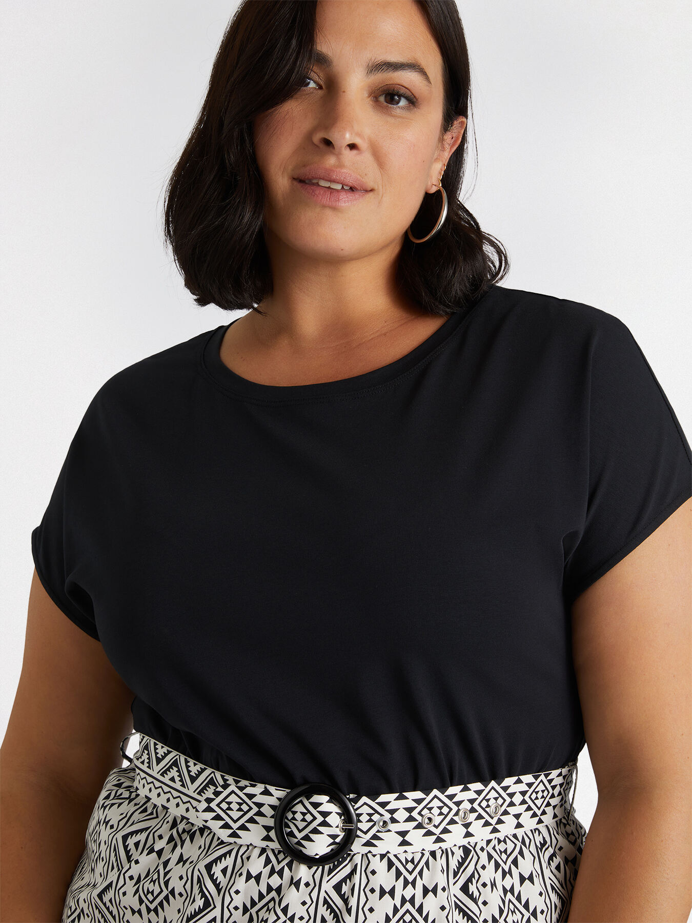 Vestido de dos tejidos image number 3