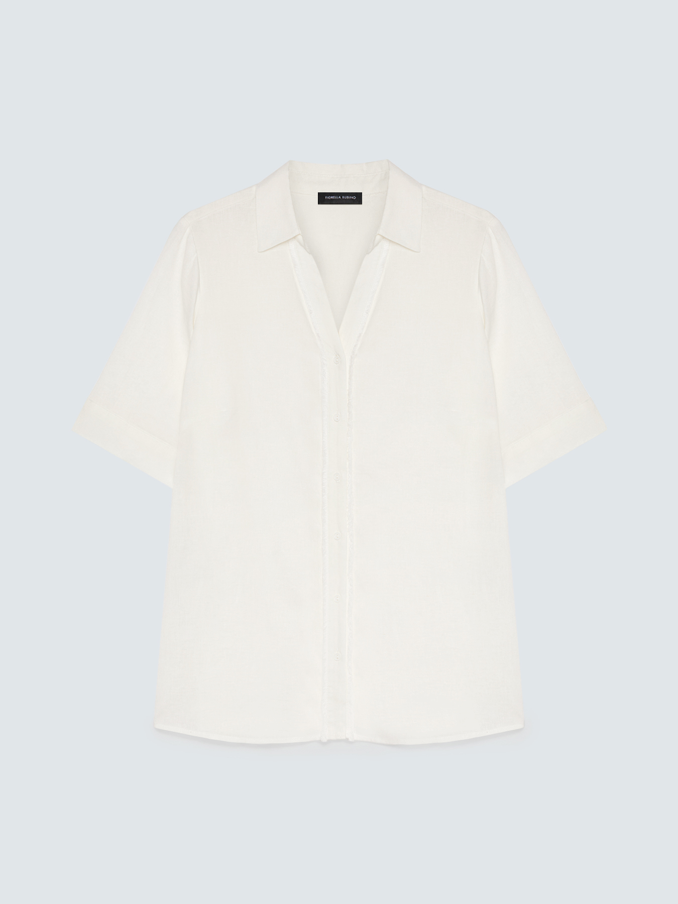 Boxy shirt in linen and viscose blend image number 4