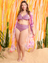 Bikini deux pi&egrave;ces avec imprim&eacute; multicolore et lacets image number 0